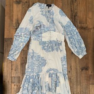 Robert Rodriguez blue and white dress
